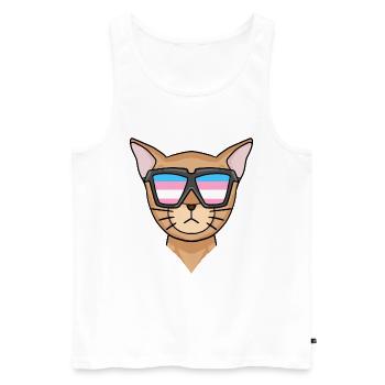Transgender Transsexuell Abessinierkatze Katze - Männer Premium Bio Tank Top - Weiß - Vorne - Michal (187cm)