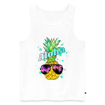 ananas frais Aloha - Débardeur bio Premium Homme - blanc - Devant - AI Model Male 178 light (178cm)
