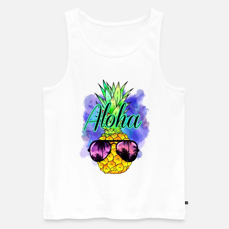Aloha Ananas - Männer Premium Bio Tank Top - Weiß