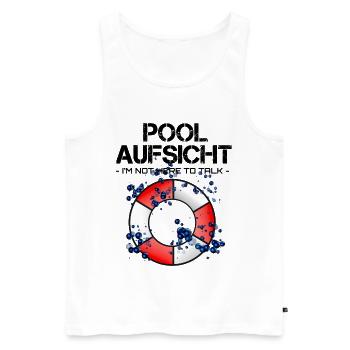 Aufsicht Rettungsschwimmer - Männer Premium Bio Tank Top - Weiß - Vorne - Michal (187cm)