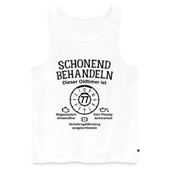 77. Geburtstag Schonend Behandeln Oldtimer Ist 77 - Männer Premium Bio Tank Top - Weiß - Vorne - Michal (187cm)