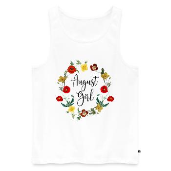 August Birthday Girl Poppy Flowers Leo Born In Aug - Men's Premium Organic Tank Top - white - Front - Michal (187cm)