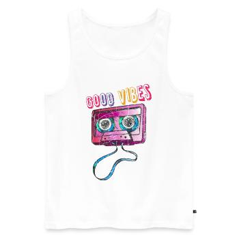 Retro Vintage Mixtape Kassette Kassette 80's 90's Kosten - Männer Premium Bio Tank Top - Weiß - Vorne - Michal (187cm)