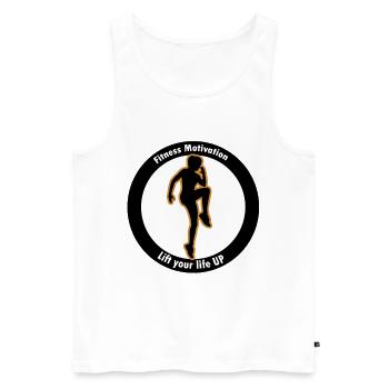Kraftsilhouette Fitness Motivation - Männer Premium Bio Tank Top - Weiß - Vorne - Michal (187cm)