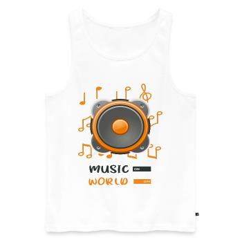 jukebox to world off - Men's Premium Organic Tank Top - white - Front - AI Model Male 178 light (178cm)