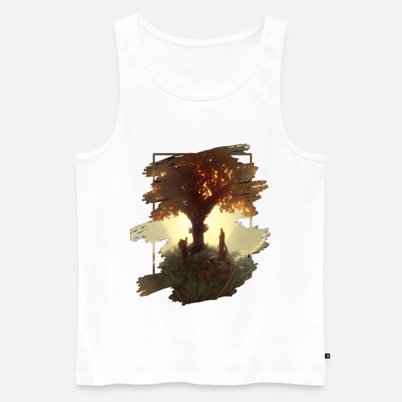 Baum des Lebens - Männer Premium Bio Tank Top - Weiß