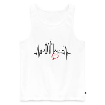 Francfort Skyline Heartbeat FFM Fan Love Hessen - Débardeur bio Premium Homme - blanc - Devant - Michal (187cm)
