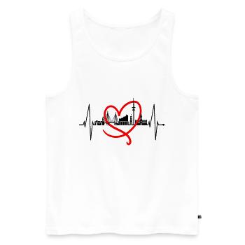 Hamburg Skyline Heartbeat Hamburg Love Fan - Men's Premium Organic Tank Top - white - Front - AI Model Male 178 light (178cm)