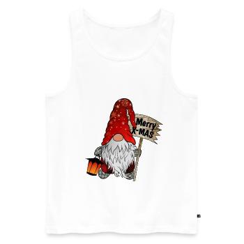 Weihnachts Zwerg Christmas Gnome - Männer Premium Bio Tank Top - Weiß - Vorne - AI Model Male 178 light (178cm)