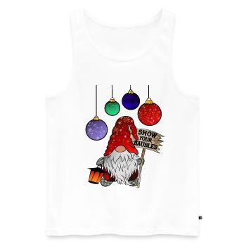 Gnome Christmas Dwarf Merry Christmas - Men's Premium Organic Tank Top - white - Front - Michal (187cm)