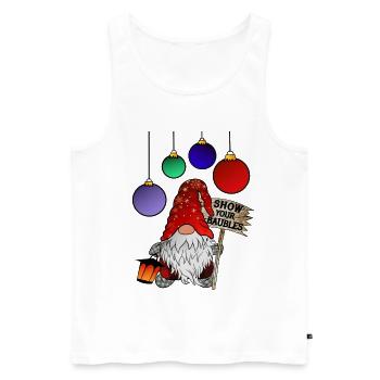 X Measure Gnome Show your Baubles - Men's Premium Organic Tank Top - white - Front - Michal (187cm)