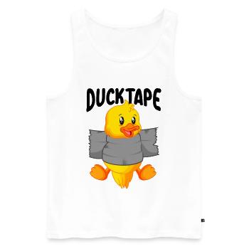 Duck Tape | Ducklings with duct tape - Men's Premium Organic Tank Top - white - Front - AI Model Male 178 light (178cm)