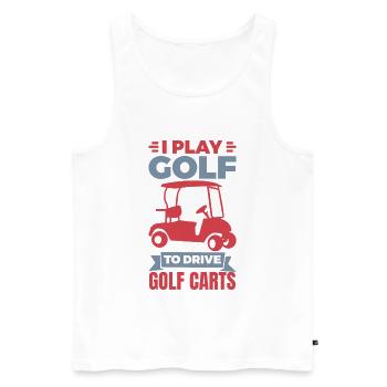Golf Cart Witz - Männer Premium Bio Tank Top - Weiß - Vorne - AI Model Male 178 light (178cm)