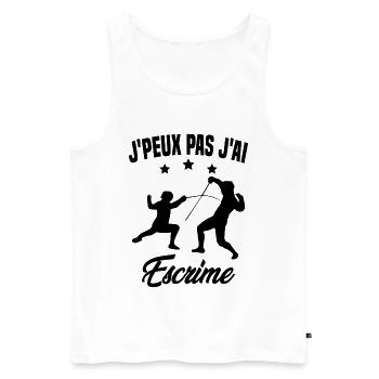 Je Peux Pas J'ai Escrime - Débardeur bio Premium Homme - blanc - Devant - Michal (187cm)