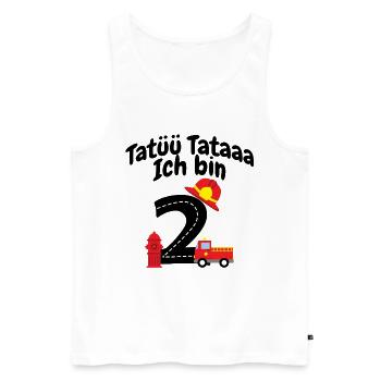 Zahl Zwei Feuerwehrmotive - Männer Premium Bio Tank Top - Weiß - Vorne - AI Model Male 178 light (178cm)