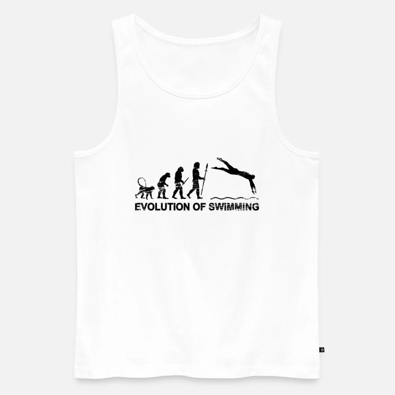 Schwimmer Evolution - Männer Premium Bio Tank Top - Weiß