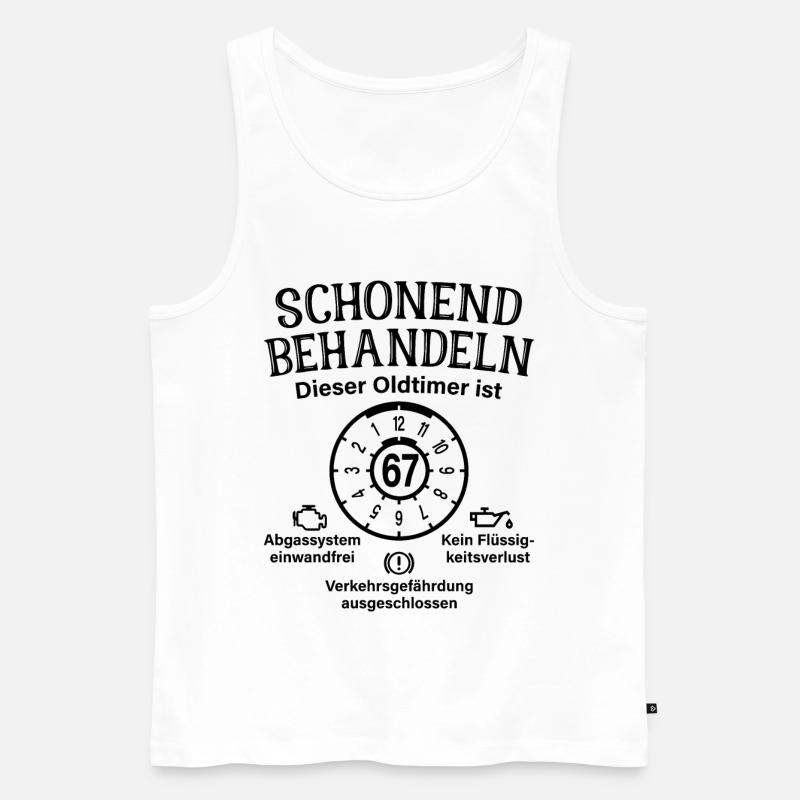 67. Geburtstag Schonend Behandeln Oldtimer Ist 67 - Männer Premium Bio Tank Top - Weiß