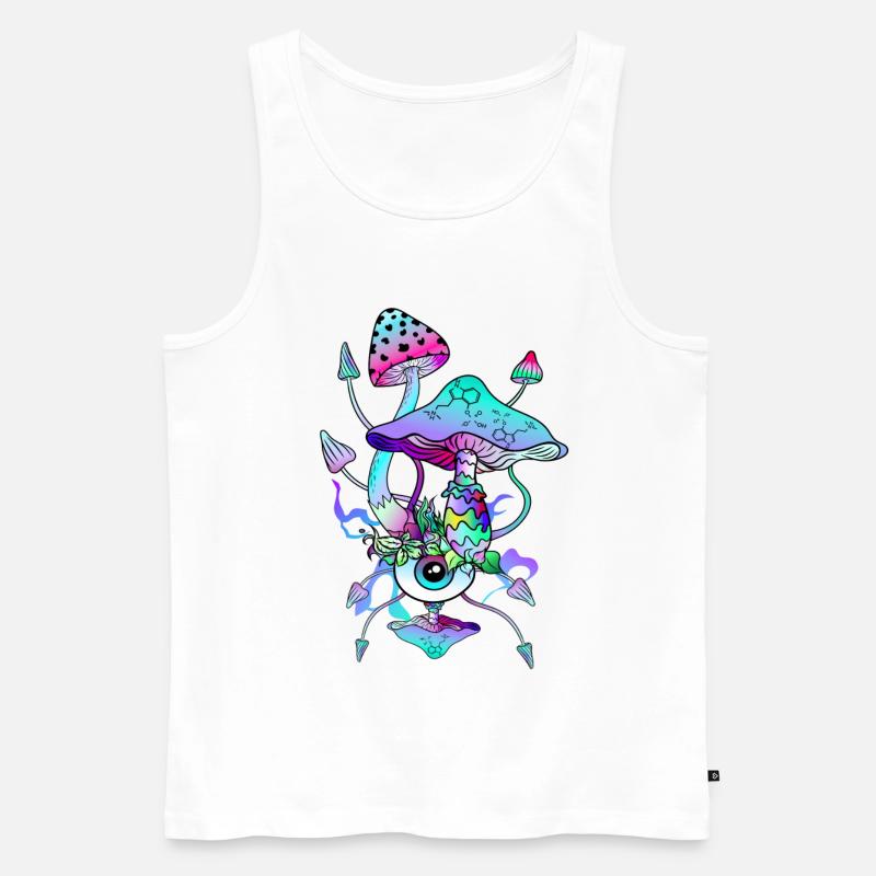 Psytrance Psychedelische Pilze - Männer Premium Bio Tank Top - Weiß