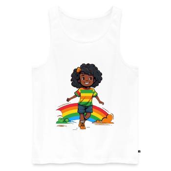Vibrant Rainbow Kids Design - Men's Premium Organic Tank Top - white - Front - AI Model Male 178 light (178cm)