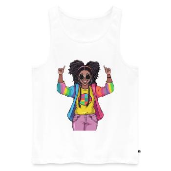 Colorful Rainbow Friendship Design - Men's Premium Organic Tank Top - white - Front - Michal (187cm)