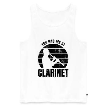 Clarinetist Spruch - Men's Premium Organic Tank Top - white - Front - Michal (187cm)