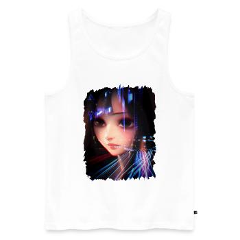 Anime Girl City Lights - Männer Premium Bio Tank Top - Weiß - Vorne - AI Model Male 178 light (178cm)