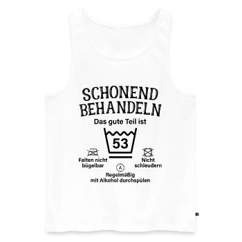 53. Geburtstag Schonend Behandeln 53 Teil Ist 53 - Männer Premium Bio Tank Top - Weiß - Vorne - Michal (187cm)