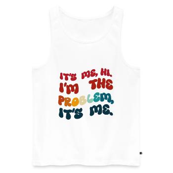 Humor gefärbt. Ich bin es. Hallo, ich bin das Problem. - Männer Premium Bio Tank Top - Weiß - Vorne - AI Model Male 178 light (178cm)