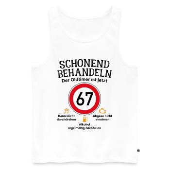 67. Geburtstag Schonend Behandeln Oldtimer Ist 67 - Männer Premium Bio Tank Top - Weiß - Vorne - AI Model Male 178 light (178cm)