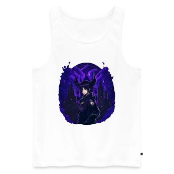 Goth Anime Girl nuit noire - Débardeur bio Premium Homme - blanc - Devant - AI Model Male 178 light (178cm)