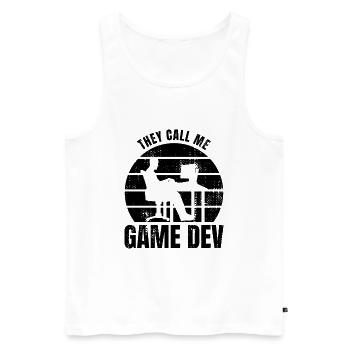 Game Developer - Männer Premium Bio Tank Top - Weiß - Vorne - AI Model Male 178 light (178cm)