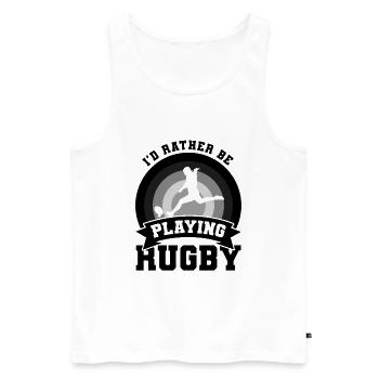 Rugby player saying - Men's Premium Organic Tank Top - white - Front - Michal (187cm)