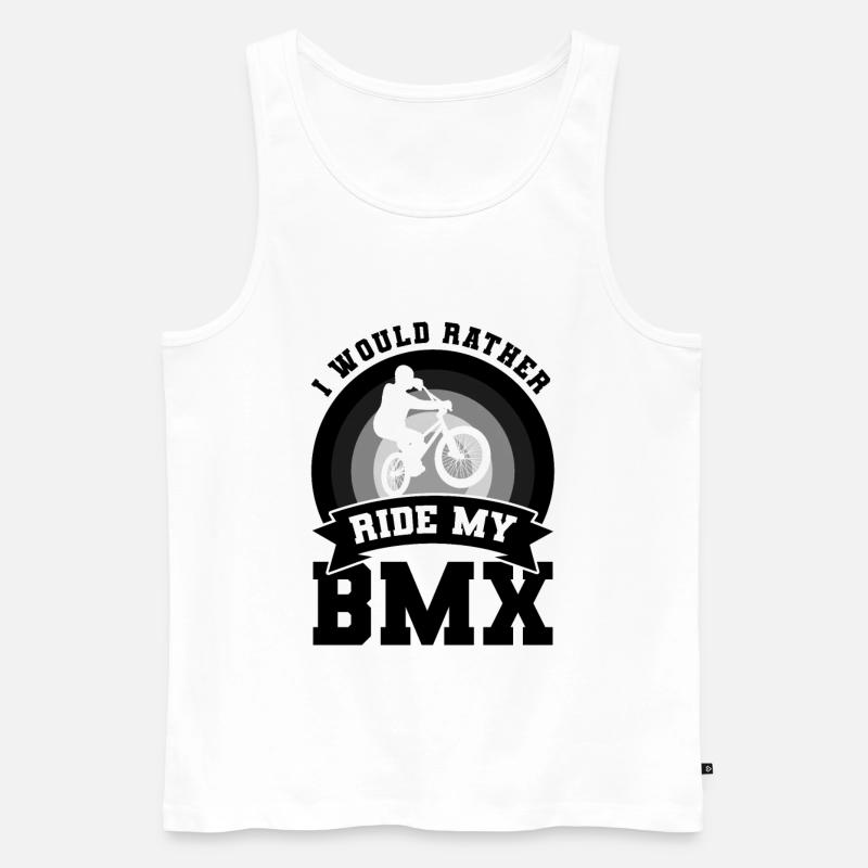 BMX Radfahrer - Männer Premium Bio Tank Top - Weiß
