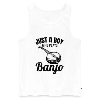 Just a boy playing the banjo - Men's Premium Organic Tank Top - white - Front - Michal (187cm)