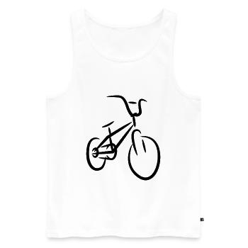 BMX Rad Zeichnung - Männer Premium Bio Tank Top - Weiß - Vorne - Michal (187cm)