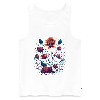 Roses Vaporwave Bouquet - Men's Premium Organic Tank Top - white - Front - AI Model Male 178 light (178cm)