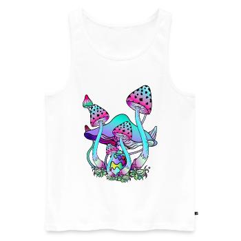 magic mushrooms psychedelic mushroom art - Men's Premium Organic Tank Top - white - Front - Michal (187cm)