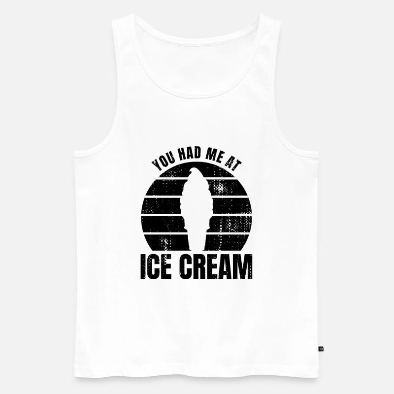 Du hattest mich bei Eiscreme - Männer Premium Bio Tank Top - Weiß