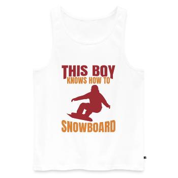 This Boy Knows How To Snowboard - Männer Premium Bio Tank Top - Weiß - Vorne - Michal (187cm)
