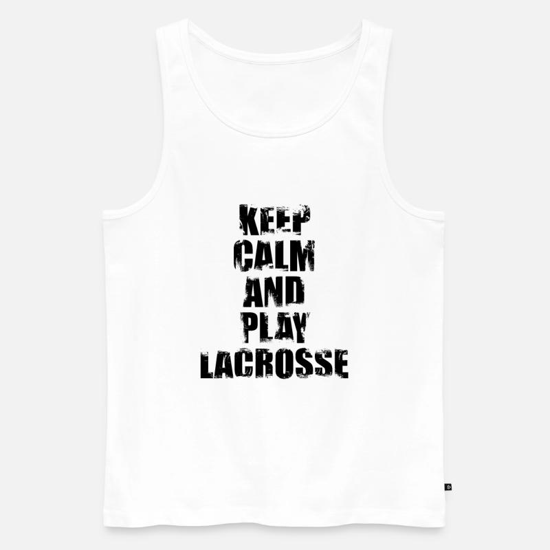 Keep Calm And Play Lacrosse - Männer Premium Bio Tank Top - Weiß