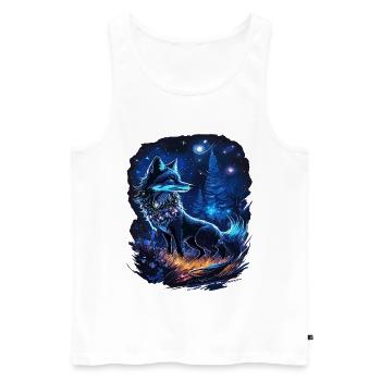 Spiritueller Fuchs Magische Wald Landschaft - Männer Premium Bio Tank Top - Weiß - Vorne - AI Model Male 178 light (178cm)