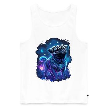 Magical Pug Night - Men's Premium Organic Tank Top - white - Front - AI Model Male 178 light (178cm)