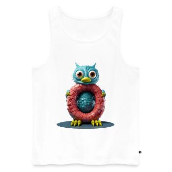 Blue Creature with Letter O Alphabet - Men's Premium Organic Tank Top - white - Front - AI Model Male 178 light (178cm)