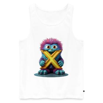 Multicolored Monster with X - Men's Premium Organic Tank Top - white - Front - AI Model Male 178 light (178cm)