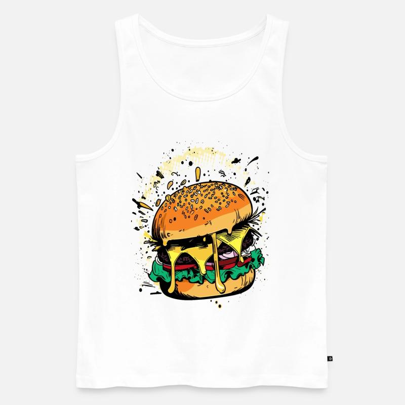 Cheeseburger Comic Burger - Männer Premium Bio Tank Top - Weiß