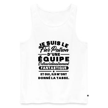 Je suis le fier patron d'une équipe - Débardeur bio Premium Homme - blanc - Devant - Michal (187cm)