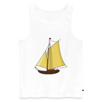 Sailboat, Boat, Ship, Seafaring, Sailing, Ahoy, - Men's Premium Organic Tank Top - white - Front - Michal (187cm)