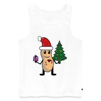 Père Noël cacahuète Père Noël noix enfants - Débardeur bio Premium Homme - blanc - Devant - Michal (187cm)