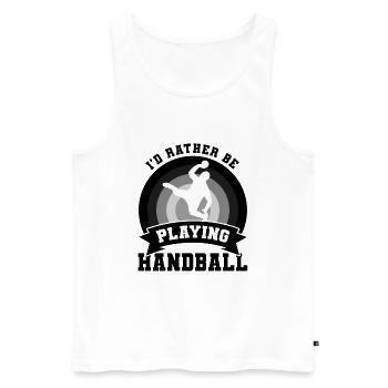 Handballer Joke - Men's Premium Organic Tank Top - white - Front - Michal (187cm)