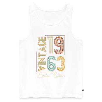 Vintage 1963 Limited Edition Aged to Perfection - Men's Premium Organic Tank Top - white - Front - AI Model Male 178 light (178cm)